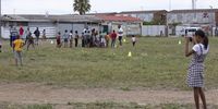 Promising young rugby players in Lavender Hill are treated to a rugby clinic with former Blitzboks captain Paul Treu, sporting legend Lucas "Kabamba" Floors and former Springbok hooker Dale Santon in Lavender Hill, Cape Town on 13 November 2021. (Photo: Leila Dougan)