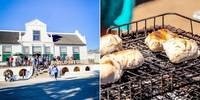 The broad stoep of Reinet House Museum in Graaff-Reinet during the annual Stoep Tasting. (Photo: Jeani Meyer) Roosterkoek on the coals. (Photo: Deidre Cloete)