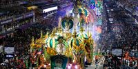 RIO DE JANEIRO, BRAZIL - FEBRUARY 19: Members of Imperio Serrano perform during 2023 Carnival parades at Marquês de Sapucaí Sambodrome on February 19, 2023 in Rio de Janeiro, Brazil. (Photo by Buda Mendes/Getty Images)