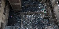 An image taken from inside the building showing the amount of rubbish. (Photo: Shiraaz Mohamed)