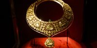 epa07645713 'The Nizam of Hyderabad Necklace', which is expected to reach $1.5 - $2.5 million USD, is displayed during a preview of Christie's upcoming Maharajas and Mughal Magnificence auction in New York, USA, 13 June 2019. The auction, which features over 400 lots of jewelry, ceremonial objects and paintings from the Al Thani Collection, is to be held on 19 June 2019.  EPA-EFE/JUSTIN LANE