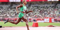 TOKYO, JAPAN - JULY 30: Patience Okon George of Nigeria competes in the 4x400 Relay Mixed Round 1 on day seven of the Tokyo 2020 Olympic Games at Olympic Stadium on July 30, 2021 in Tokyo, Japan. (Photo by Christian Petersen/Getty Images)