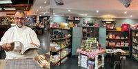 Chef Lorenzo Mottalini in his enormous and very Italian deli, left, and right, one small part of Lorenzo’s deli. (Photo Marie-Lais Emond)<br>