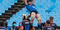 Ruan Nortje of the Vodacom Blue Bulls in action during the United Rugby Championship match between Vodacom Bulls and Emirates Lions at Loftus Versveld Stadium on February 05, 2022 in Pretoria, South Africa. (Photo by Anton Geyser/Gallo Images)