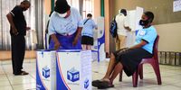 An elderly woman casts her vote at KwaMai Mai voting station in downtown Johannesburg. (Photo: Leon Sadiki)