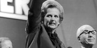 British Prime Minister Margaret Thatcher takes the applause during the Conservative Party Conference in Brighton, 10th October 1980. (Photo by Geoff Bruce/Central Press/Getty Images)