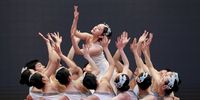 BEIJING, CHINA - MAY 15: Dancers from China Disabled People's Performing Art Troupe perform at a Beijing 2022 themed activity during the National Day for Helping the Disabled on May 15, 2021 in Beijing, China. (Photo by Emmanuel Wong/Getty Images)