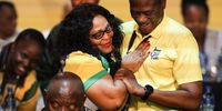 Nomvula Mokonyane and Paul Mashatile  after being nominated at the 55th National Conference on 19 December 2022. (Photo: Felix Dlangamandla)