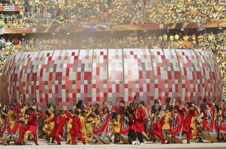 The ceremony over, let the soccer games begin