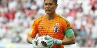 epa06847630 Goalkeeper Eiji Kawashima of Japan reacts during the FIFA World Cup 2018 group H preliminary round soccer match between Japan and Poland in Volgograd, Russia, 28 June 2018.</p>
<p>(RESTRICTIONS APPLY: Editorial Use Only, not used in association with any commercial entity - Images must not be used in any form of alert service or push service of any kind including via mobile alert services, downloads to mobile devices or MMS messaging - Images must appear as still images and must not emulate match action video footage - No alteration is made to, and no text or image is superimposed over, any published image which: (a) intentionally obscures or removes a sponsor identification image; or (b) adds or overlays the commercial identification of any third party which is not officially associated with the FIFA World Cup)  EPA-EFE/SERGEI ILNITSKY   EDITORIAL USE ONLY