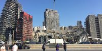 Beirut's Mar Mikhael neighbourhood as seen from near the port where the explosion occurred. 5 August 2020. (Photo: Nathalie Rosa Bucher)