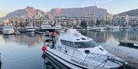 Wreckless II, a 13m Bobkat, moored at the marina in the V&A Waterfront, Cape Town. (Image: Supplied)<br>