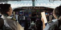 FlySafair pilots in the cockpit.