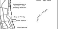 Racially demarcated beaches in Durban, 1982 Source: Adapted after Møller, Schlemmer, 1982. ( Bulletin of Geography. Socio–economic Series / No. 35 (2017): 93–109)