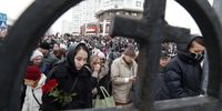People react outside the Church of the Icon of the Mother of God, prior the funeral of late Russian opposition leader Alexei Navalny, in Moscow, Russia, 01 March 2024. Outspoken Kremlin critic Navalny died aged 47 in an arctic penal colony on 16 February 2024 after being transferred there in 2023. The colony is considered to be one of the world's harshest prisons.  EPA-EFE/MAXIM SHIPENKOV