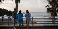 Tadawood Abels, Zuleiga Kafaar and Clarisa Fisher overlook the Sea Point pools. The facilities dates back to the 1950's and used to be reserved for white bathers. (Photo: Leila Dougan)