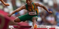TOKYO, JAPAN - JULY 30:  Sokwakhana Zazini of Team South Africa competes in the heats of the mens 400m hurdles during the Athletics event on Day 7 of the Tokyo 2020 Olympic Games at the Olympic Stadium on July 30, 2021 Tokyo, Japan. (Photo by Roger Sedres/Gallo Images)