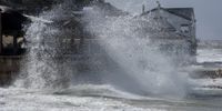Waves battered the Brass Bell in Kalk Bay on Sunday, 17 September 2023. (Photo: Brenton Geach)