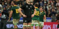 New Zealand’s Dalton Papali’i reacts after losing the Rugby World Cup 2023 final between New Zealand and South Africa in Saint-Denis, France, 28 October 2023.  (Photo: EPA-EFE / TERESA SUAREZ)