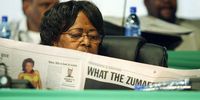 16 December 2007. The 52nd ANC National Conference at the University of Limpopo in Polokwane. Minister of Health, Manto Tshabalala-Msimang, reading the paper.