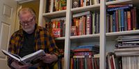 Me and my freshly decluttered cookbook shelf. (Photo: Willem Pretorius)<br>