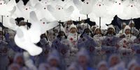 epa09727844 Performers dance during the Opening Ceremony for the Beijing 2022 Olympic Games at the National Stadium, also known as Bird's Nest, in Beijing China, 04 February 2022.  EPA-EFE/Alex Plavevski