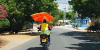 A boda-boda with full safety equipment. Unsurprisingly Kenya's road-death toll is among the highest world-wide. (Greg Mills)