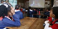 Learners at Lydenberg primary school watching a movie in the afrikaans classroom,the school gets some of it’s financial support from Booysendal platinum mine.Photo:Felix Dlangamandla/Daily Maverick