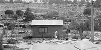Miriam Mazibuko waters the garden of her RDP house for which she waited eight years. It consists of one room. Her four children live with her in-laws. Extension 8, Far East Alexandra Township, 12 September 2006. David Goldblatt/Goodman Gallery