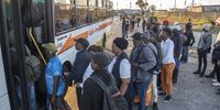 Commuters at Borchards Quarry at Nyanga on 21 November, 2022 in Cape Town, South Africa. (Photo by Gallo Images/Brenton Geach)