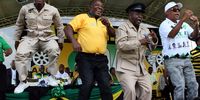 Deputy President Cyril Ramaphosa dances during the ANC 104 Anniversary at Old Peter Mokaba Stadium on February 7, 2016 in Polokwane, South Africa. Ramaphosa said the ANC would not gamble with peoples futures during the 2016 local government elections. (Photo by Gallo Images / Sowetan / Sandile Ndlovu)