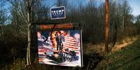 A homemade sign for President Donald Trump is displayed along a road on October 30, 2020 in Carbondale, Pennsylvania. As a swing state, Pennsylvania has become the intense focus of both Joe Biden's and Donald Trump's presidential campaigns and they both make numerous appearance in the state before the November 3rd election. (Photo by Spencer Platt/Getty Images)