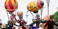 People wear costumes as they take part of the Carnival of Cultures in Berlin, Germany, 08 June 2025. The parade involves over 4,000 participants who display the cultures of their countries of origin. The Carnival of Cultures has been celebrated annually in Berlin since 1996 and intends to be a symbol of diversity and peaceful coexistence.  EPA-EFE/HANNIBAL HANSCHKE