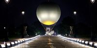 A general view of Torch bearers approaching to the Olympic cauldron during the opening ceremony of the Olympic Games Paris 2024 on July 26, 2024 in Paris, France. (Photo by Adam Pretty/Getty Images)