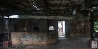 The dilapidated restaurant at Rhodes Park