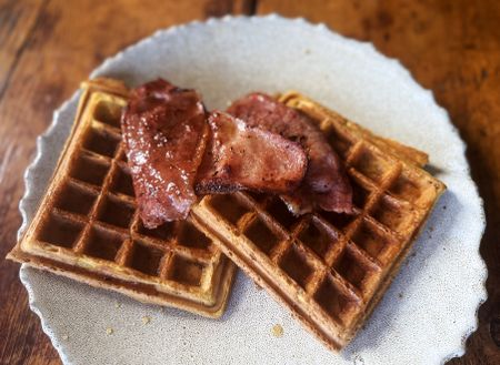 Lekker Brekker Monday: Breakfast waffles with maple-glazed bacon