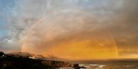 Sunset rainbow over Hermanus, Western Cape, 7 March 2023. Photographer: Sarah Taylor