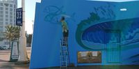 2021.06.21 Winter solstice. Durban, North Beach, Pirates Club. Artist creating beauty...