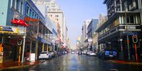 Rainbow at the top of Long Street, Cape Town. Photographer: Sandra Dodson 