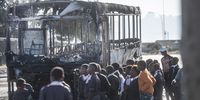 A burnt out Golden Arrow bus in Pama Road, Khayelitsha during the taxi industry stay away on 21 November 2022 in Cape Town. (Photo: Gallo Images / Brenton Geach)
