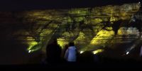 The iconic Table Mountain lit up for the fighters and survivors and those who have passed away from childhood cancer in Cape Town Tuesday, October, 6, 2020. The international awareness symbol for Childhood Cancer is a gold ribbon. This ribbon symbolises all forms of cancer affecting children and adolescents, unlike other ribbons, which focus on one particular cancer. Photo: Nardus Engelbrecht