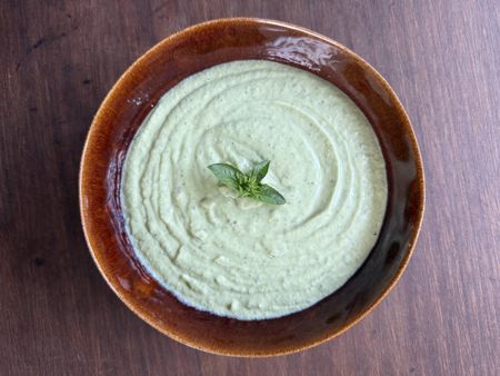 Avocado, cucumber and fresh coriander soup