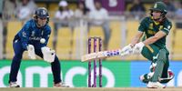 Wicket keeper Amy Jones of England looks on as Tazmin Brits of South Africa plays a reverse sweep shot during the ICC Women's Cricket World Cup India 2025 Semi-Final match between England and South Africa at Barsapara Cricket Stadium on October 29, 2025 in Guwahati, India. (Photo: Prakash Singh / Getty Images)