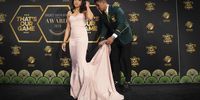 Cape Cobras bowler Beuran Hendricks was the gentleman of the red carpet, showing some great fielding to ensure his partner didn't trip over her dress at the ceremony. (Photo: Yanga Sibembe)