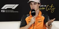 Oscar Piastri speaks at a press conference ahead of the Mexican Grand Prix, on 23 October. (Photo: Jose Mendez /EPA)