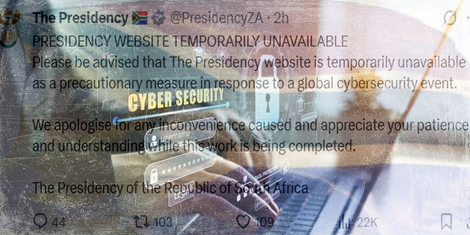 SA Presidency website offline amid global cyber alert