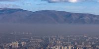 A layer of air pollution covers Skopje, Republic of North Macedonia, 27 November 2024. According to the Ministry of Environment and Spatial Planning of North Macedonia, the average daily concentrations of suspended particles with dimensions up to 10 micrometers are above the limits of the value in Skopje and other locations.  EPA-EFE/GEORGI LICOVSKI