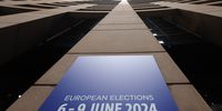 An election poster for the European elections at the European Parliament in Strasbourg, France, 24 April 2024. The EU Parliament's session runs from 22 until 25 April 2024. The European elections will take place on 06 June and 09 June 2024  EPA-EFE/RONALD WITTEK