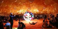 A general view of the atmosphere at the VIP launch of The Balloon Museum featuring new exhibition 'EmotionAir: Art You Can Feel' at Old Billingsgate on January 18, 2024 in London, England. (Photo by Hoda Davaine/Dave Benett/Getty Images)
